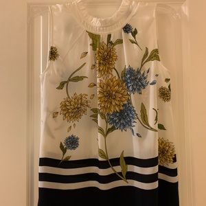 Floral mock neck tank